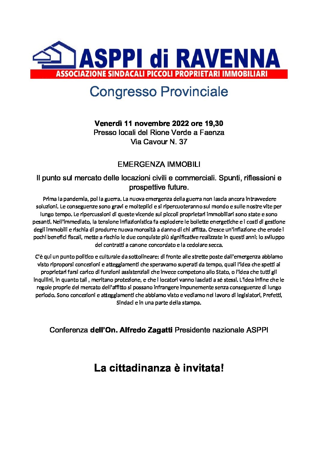 Congresso Provinciale ASPPI – 11 novembre 2022