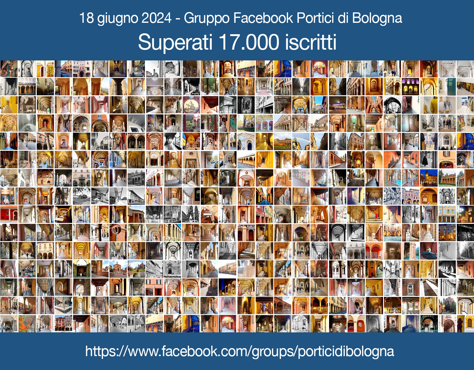 Superati 17.000 iscritti al Gruppo Facebook Portici di Bologna